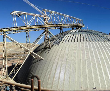 Ingeniería, suministro, construcción y montaje domo stock pile planta concentradora